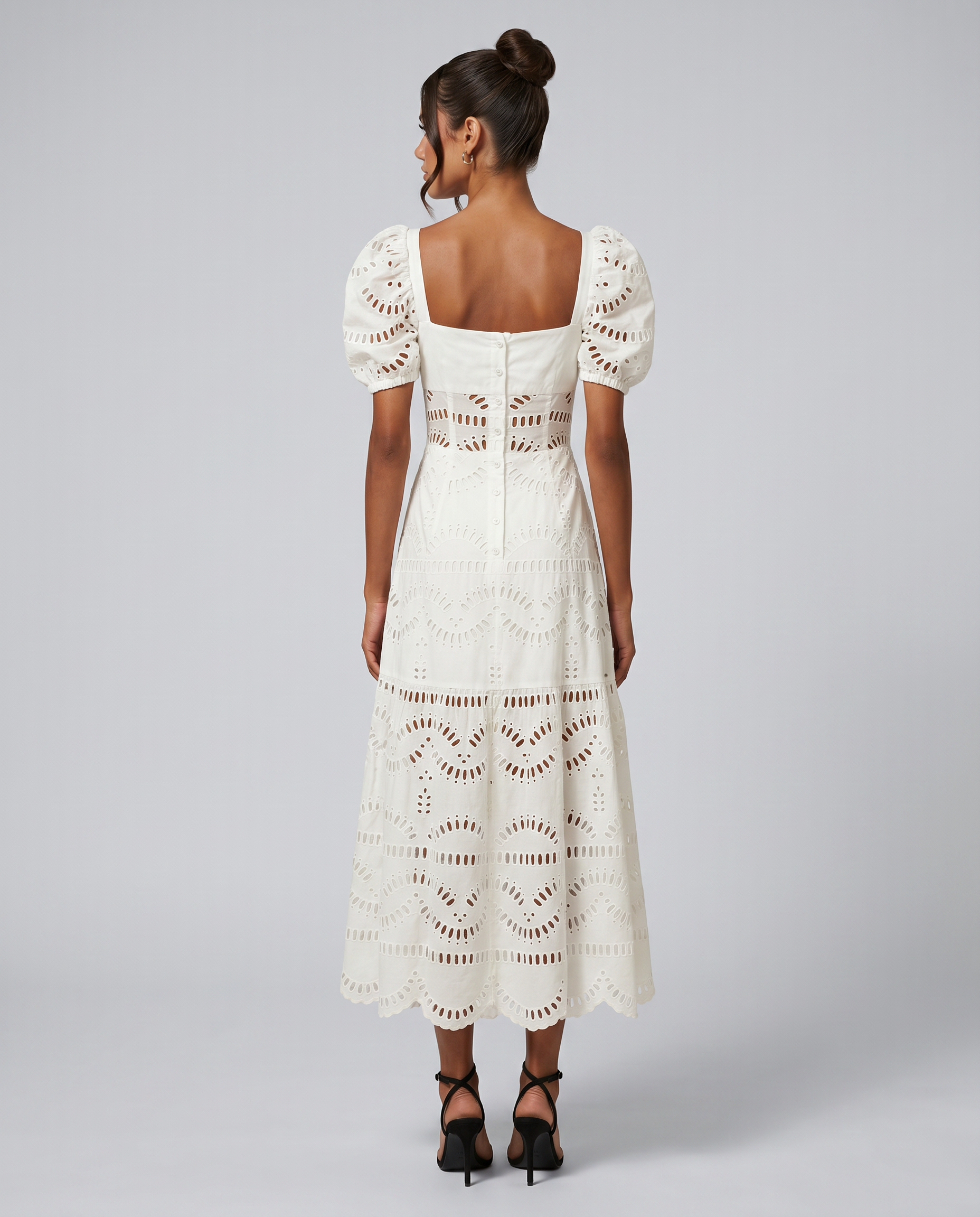 Miria | Midi Dress with Eyelet Embroidery