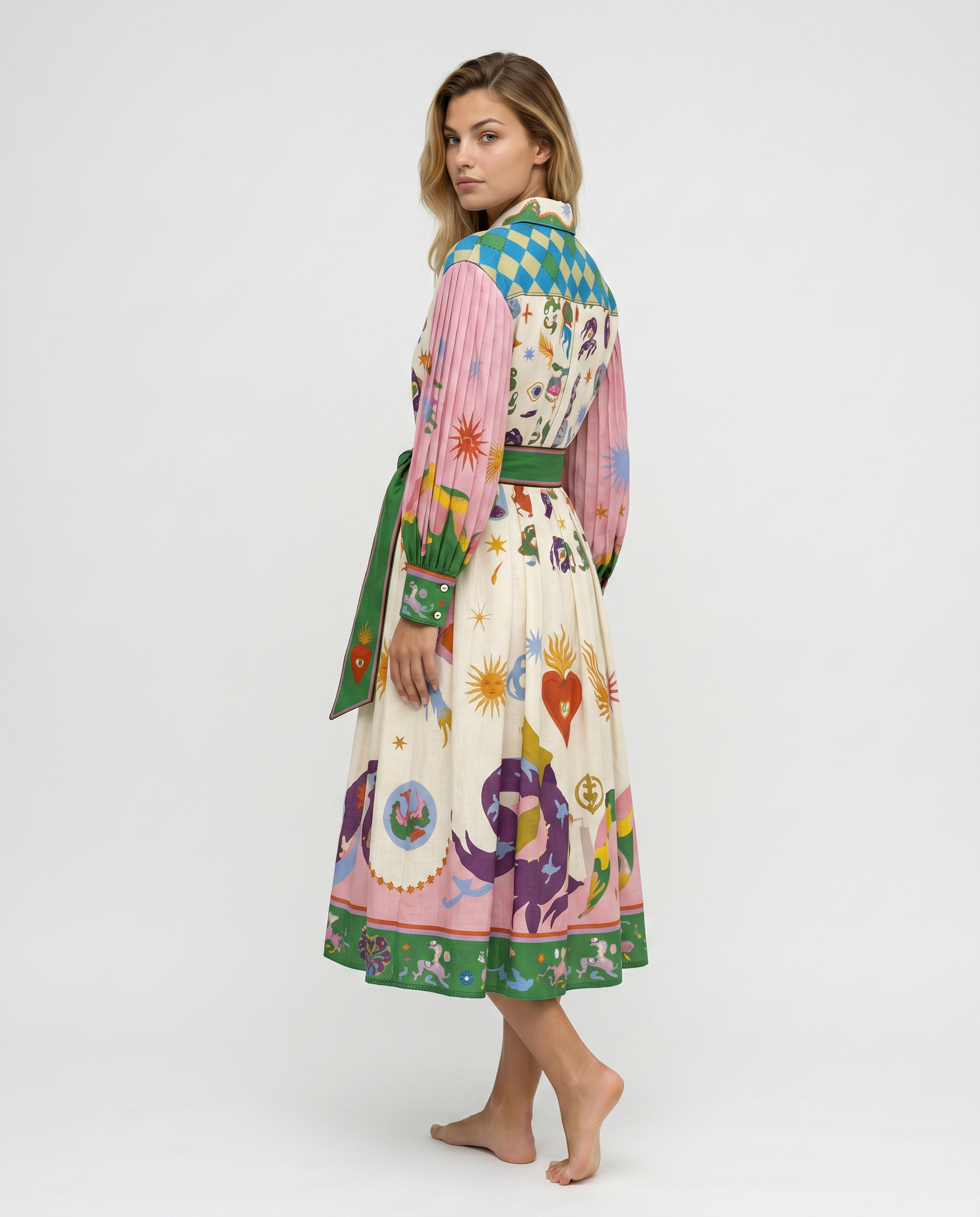 Lola | Midi Shirt Dress with Belted Waist