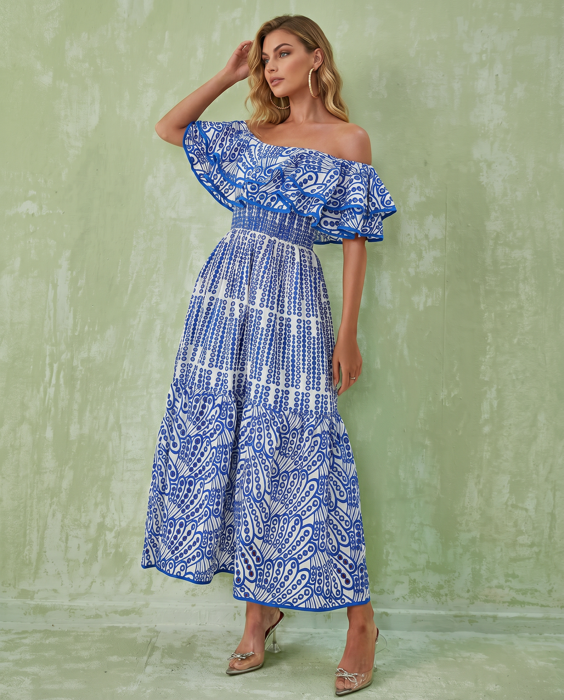 Azariah | Maxi Dress with Off-Shoulder Ruffle Bodice