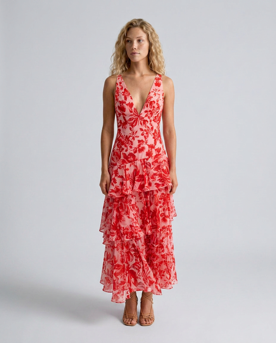 Ophelia | Maxi Dress with Tiered Ruffle Skirt