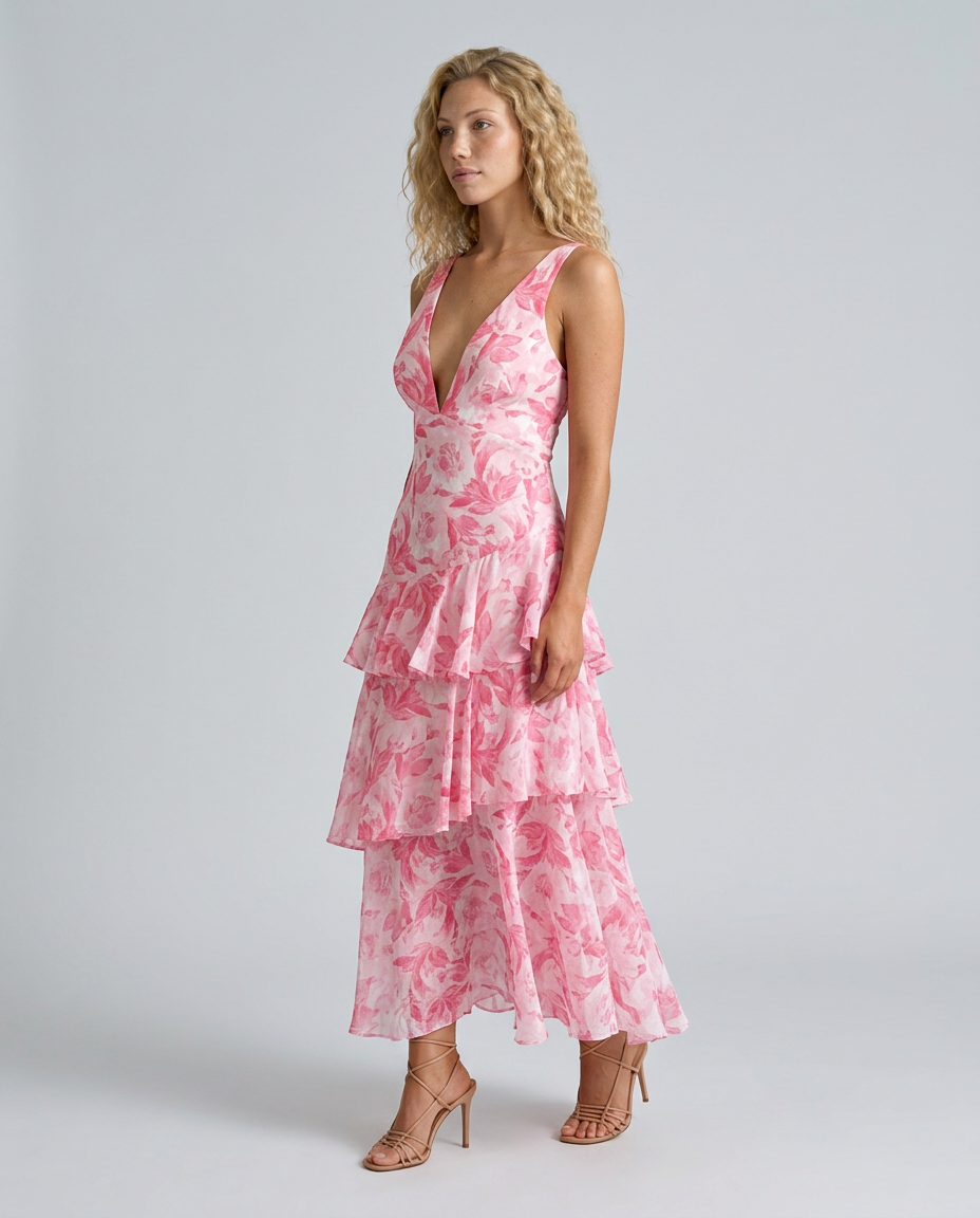Ophelia | Maxi Dress with Tiered Ruffle Skirt