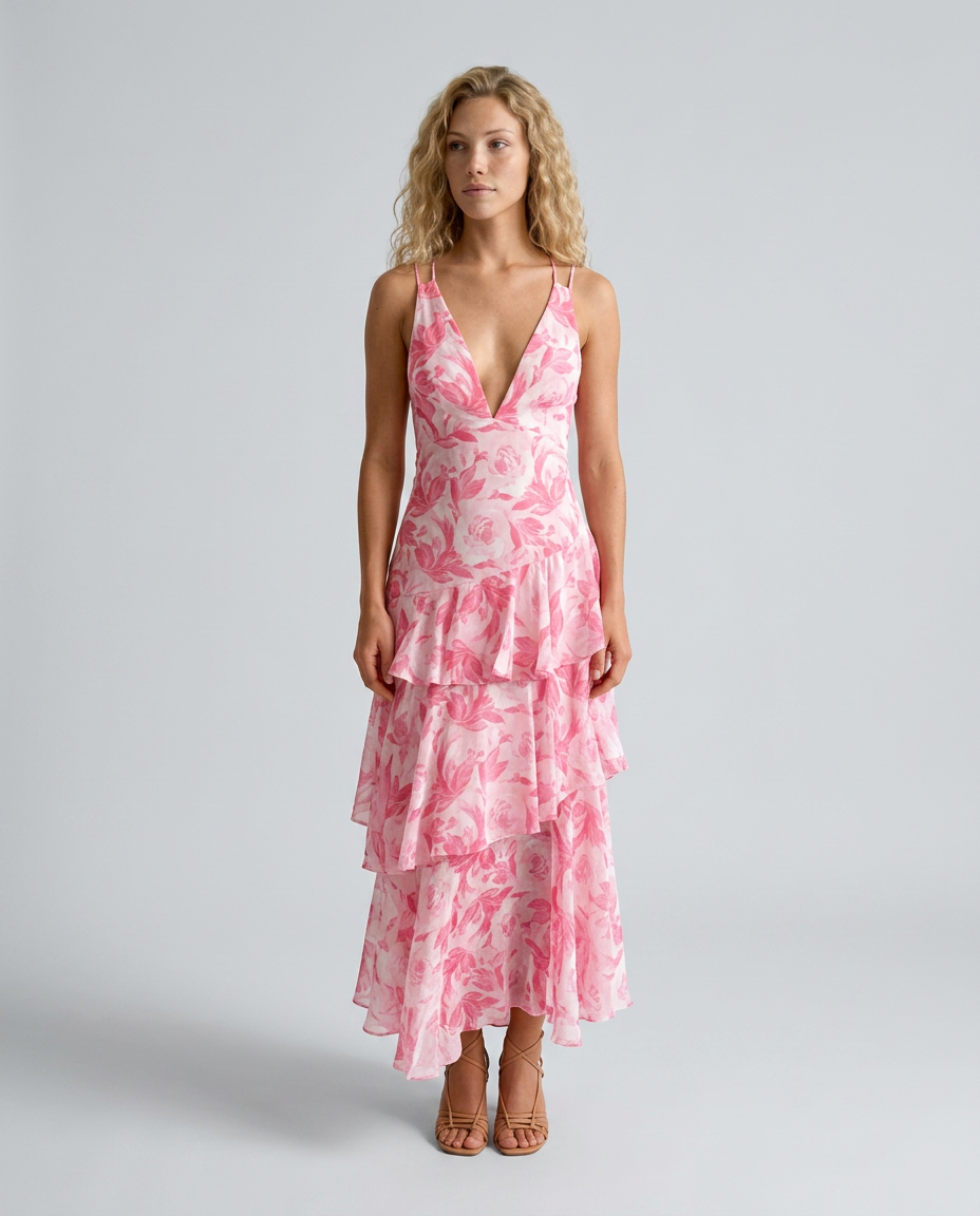 Ophelia | Maxi Dress with Tiered Ruffle Skirt