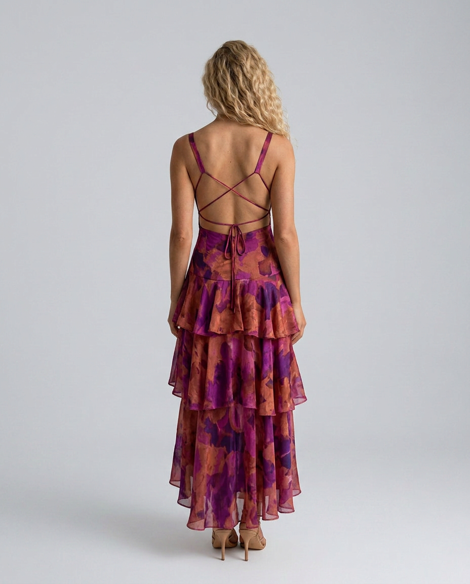 Ophelia | Maxi Dress with Tiered Ruffle Skirt