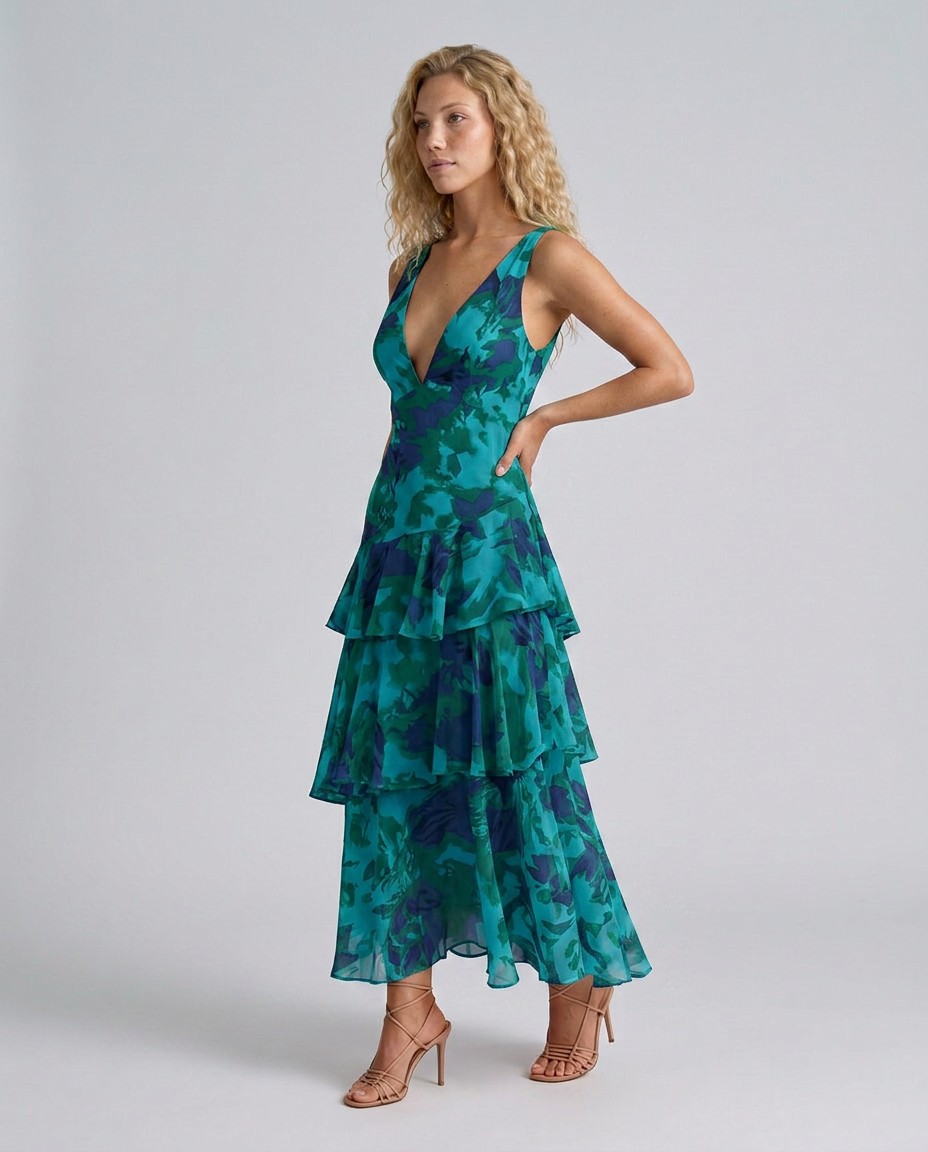 Ophelia | Maxi Dress with Tiered Ruffle Skirt