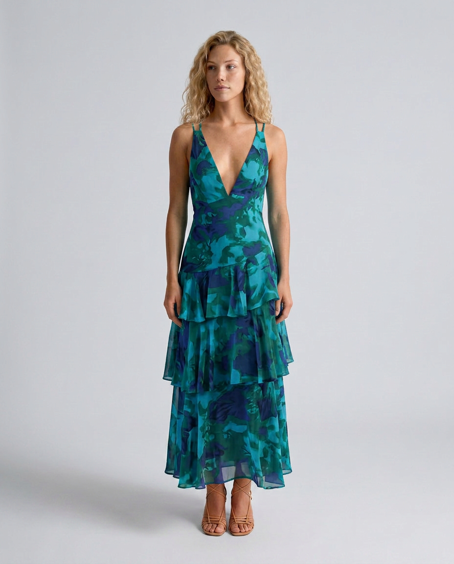 Ophelia | Maxi Dress with Tiered Ruffle Skirt