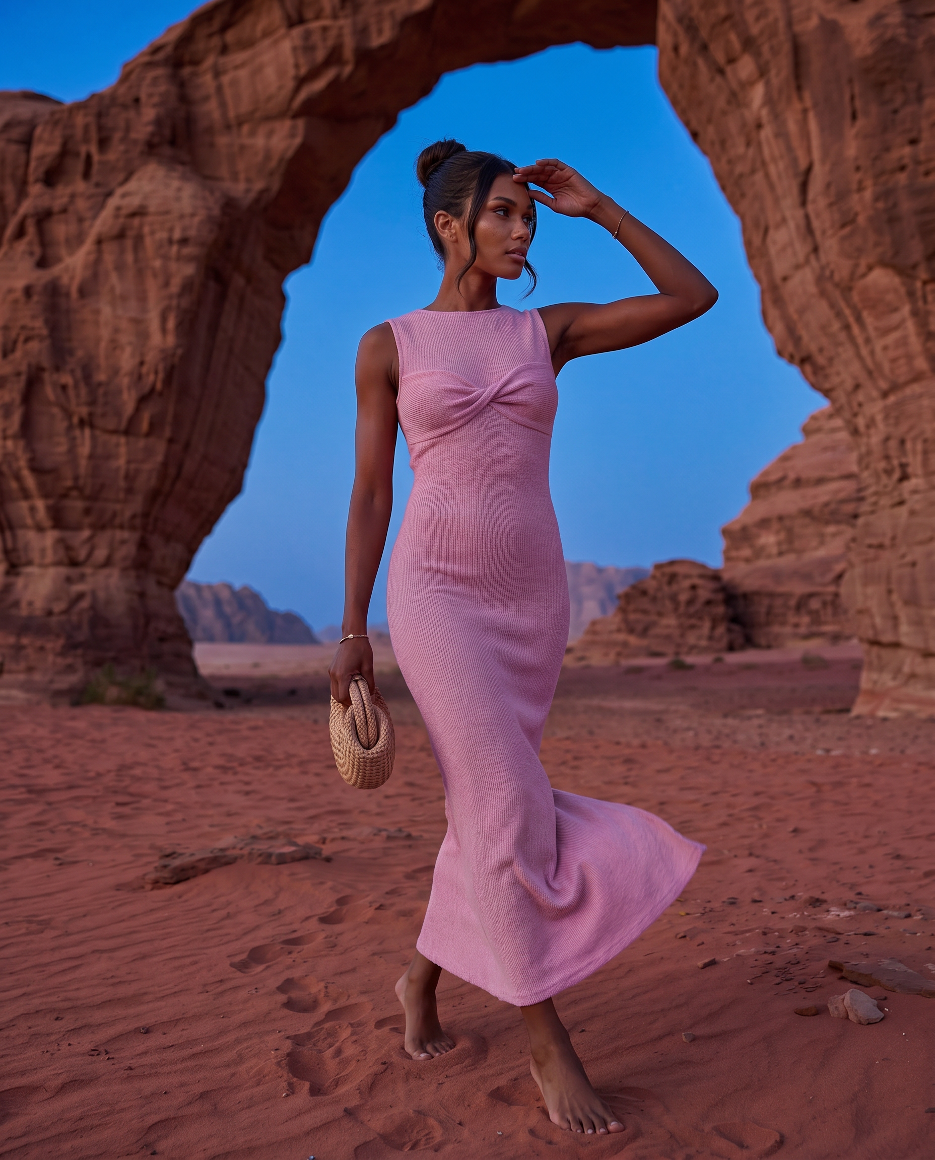 cassia maxi dress Women's Maxi Dress Twist Front Crew Neck Cassia
