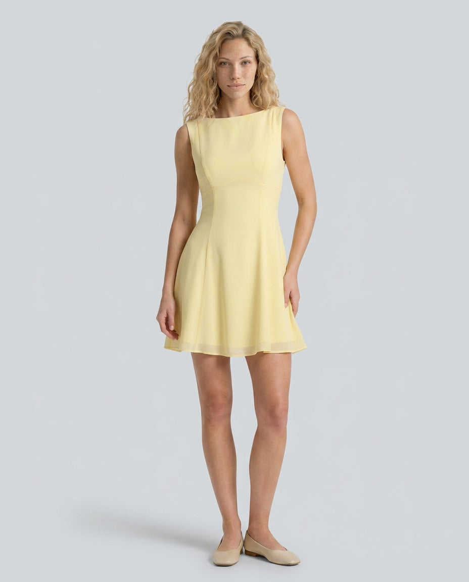 Savannah | Boat Neck A-Line Mini Dress