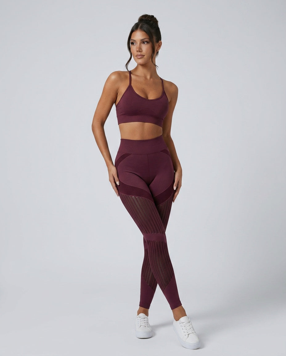 Georgia | High Waist Seamless Mesh Panel Leggings
