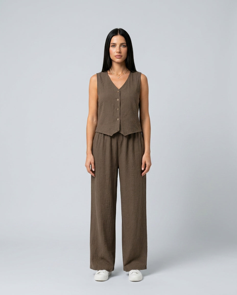 Scarlett | Lightweight Wide-Leg Two-Piece Set