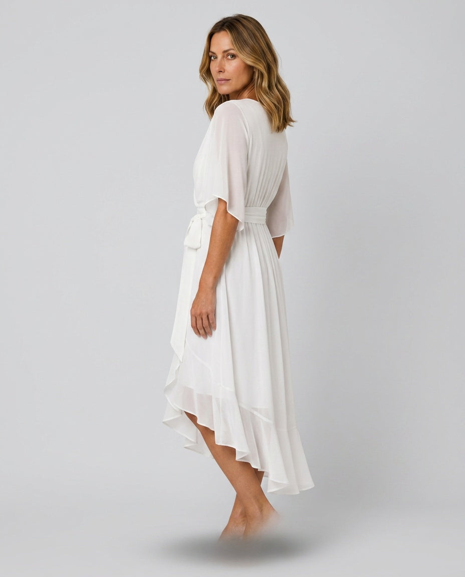 Sawyer | Soft V-Neck Flowy Midi Dress