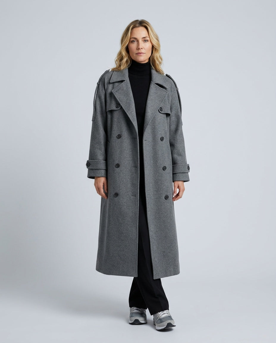 Fleur | Oversized Double-Breasted Longline Coat