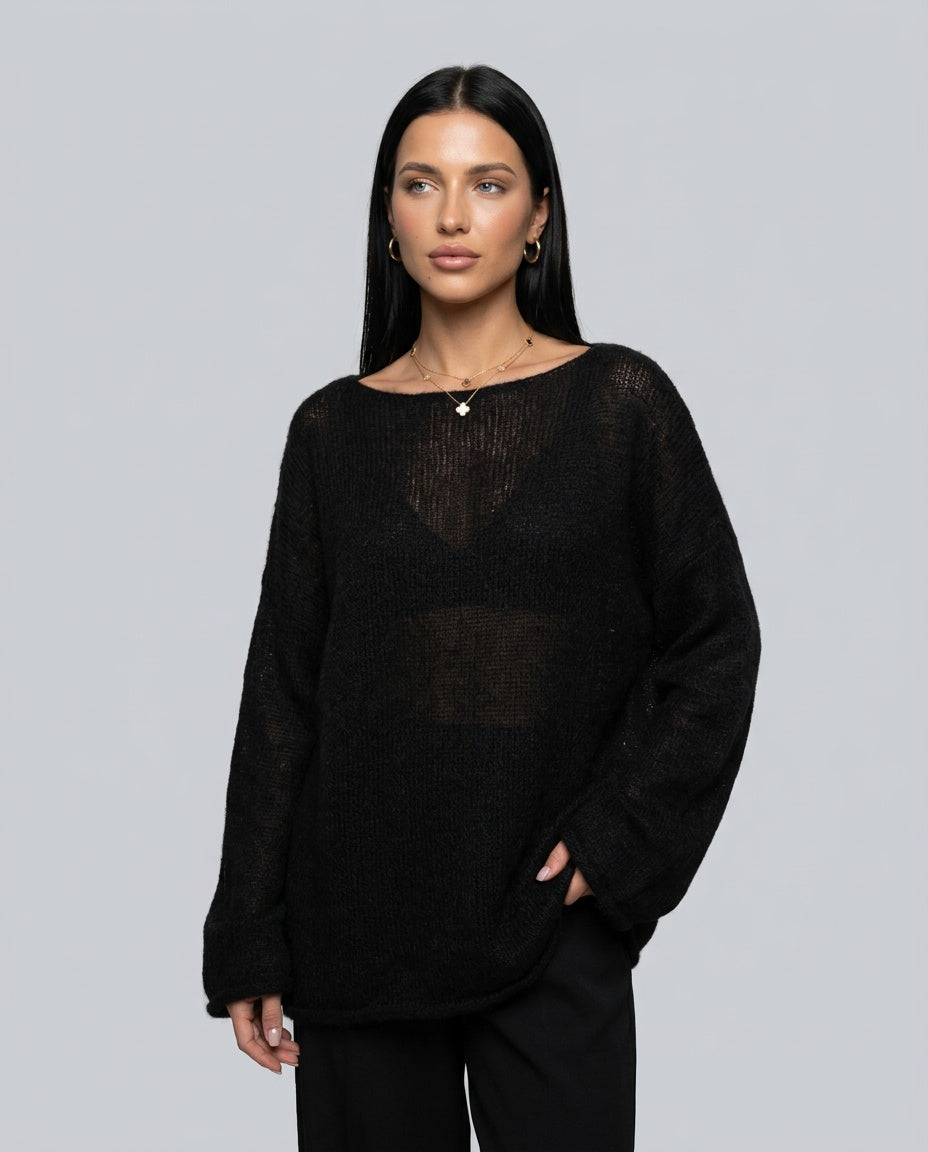 Mabel | Cropped Bell Sleeve Knit Jumper