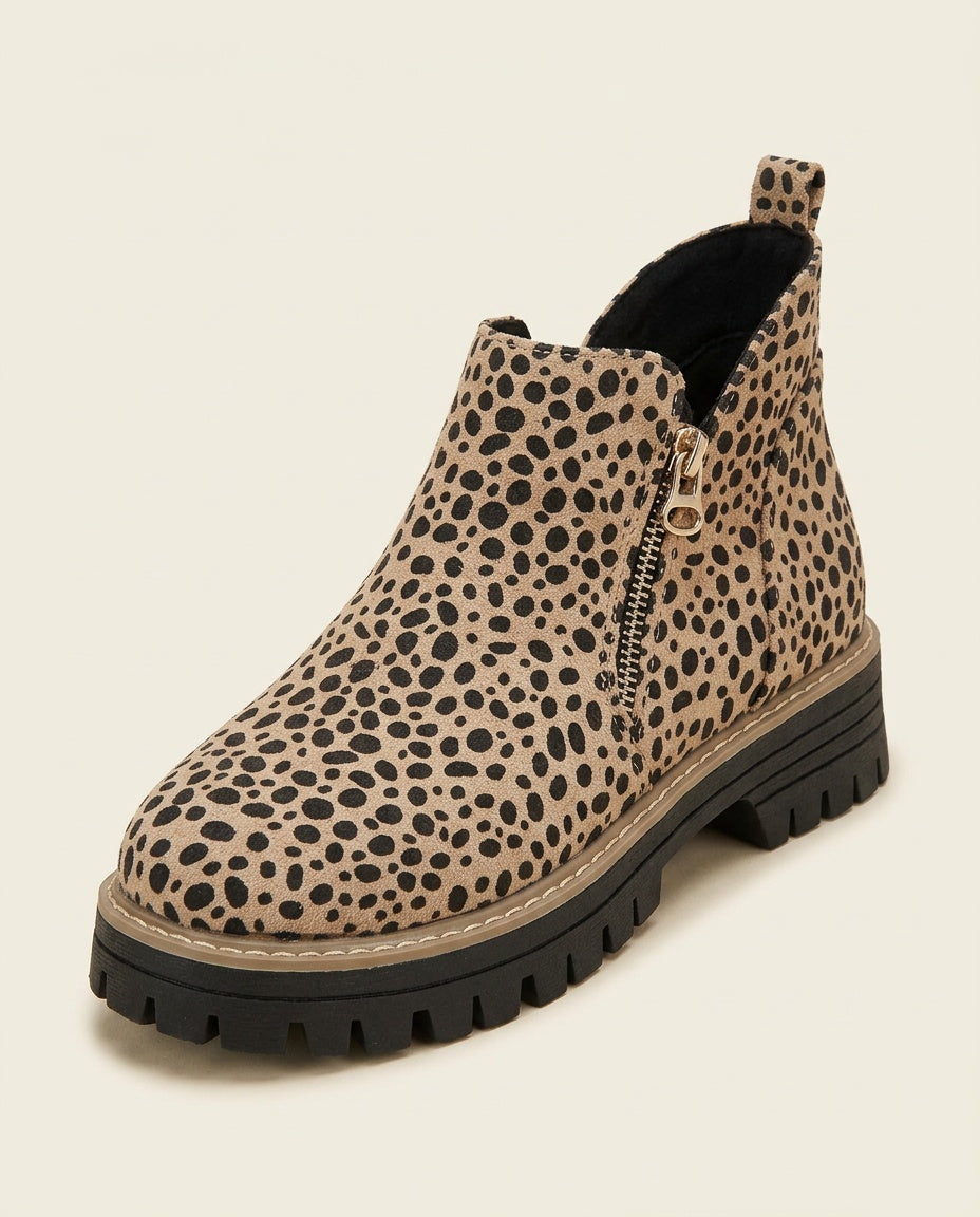 Rosa | Chunky Sole Zip Ankle Boots