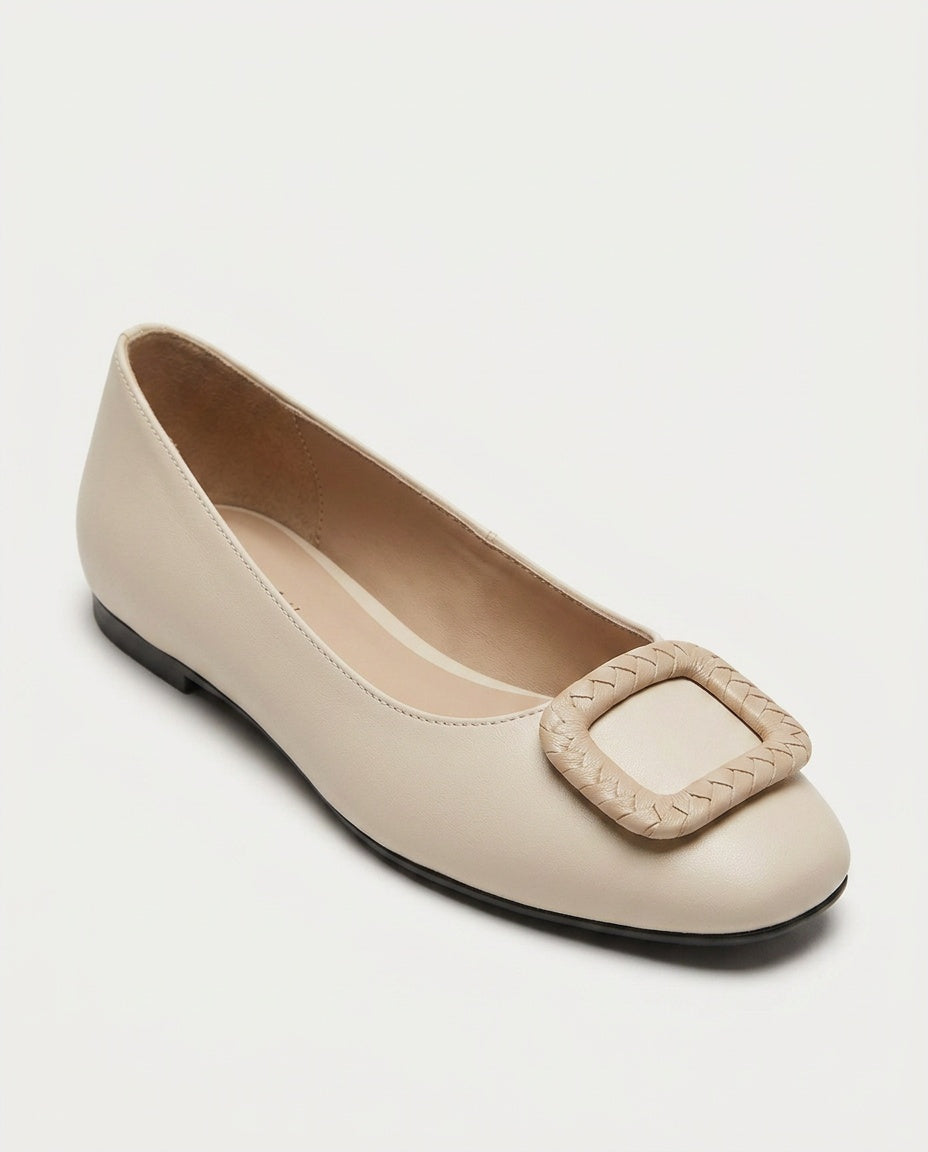 Stella | Leather-Look Cushioned Ballerina Flats
