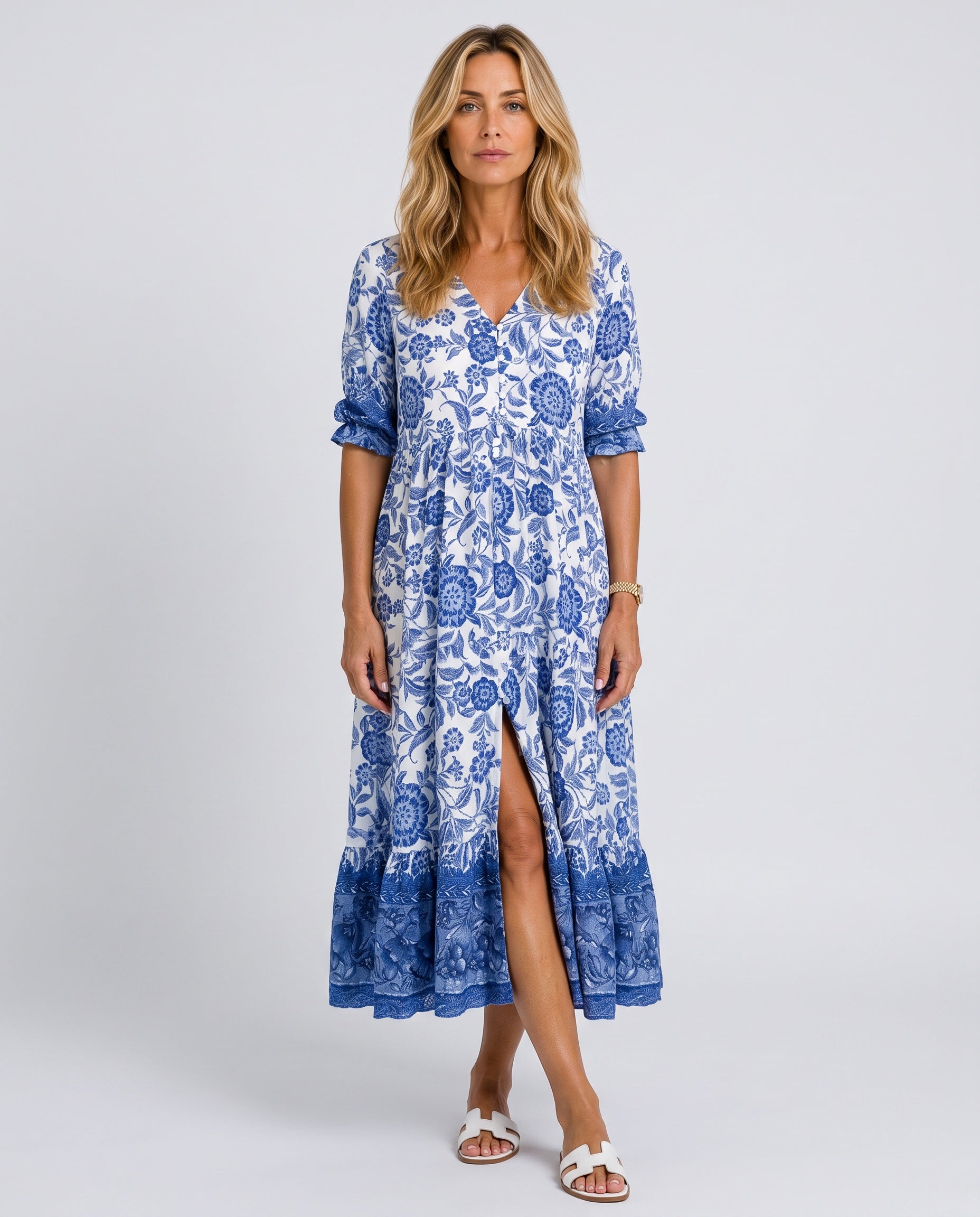 Sadie | Floral V-Neck Summer Maxi Dress