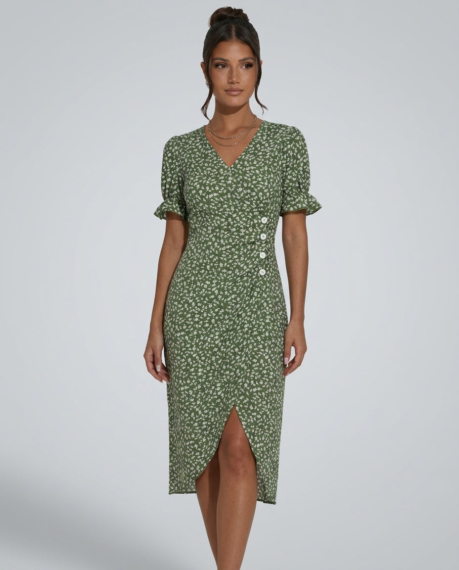 Savannah | Floral Print Midi Dress