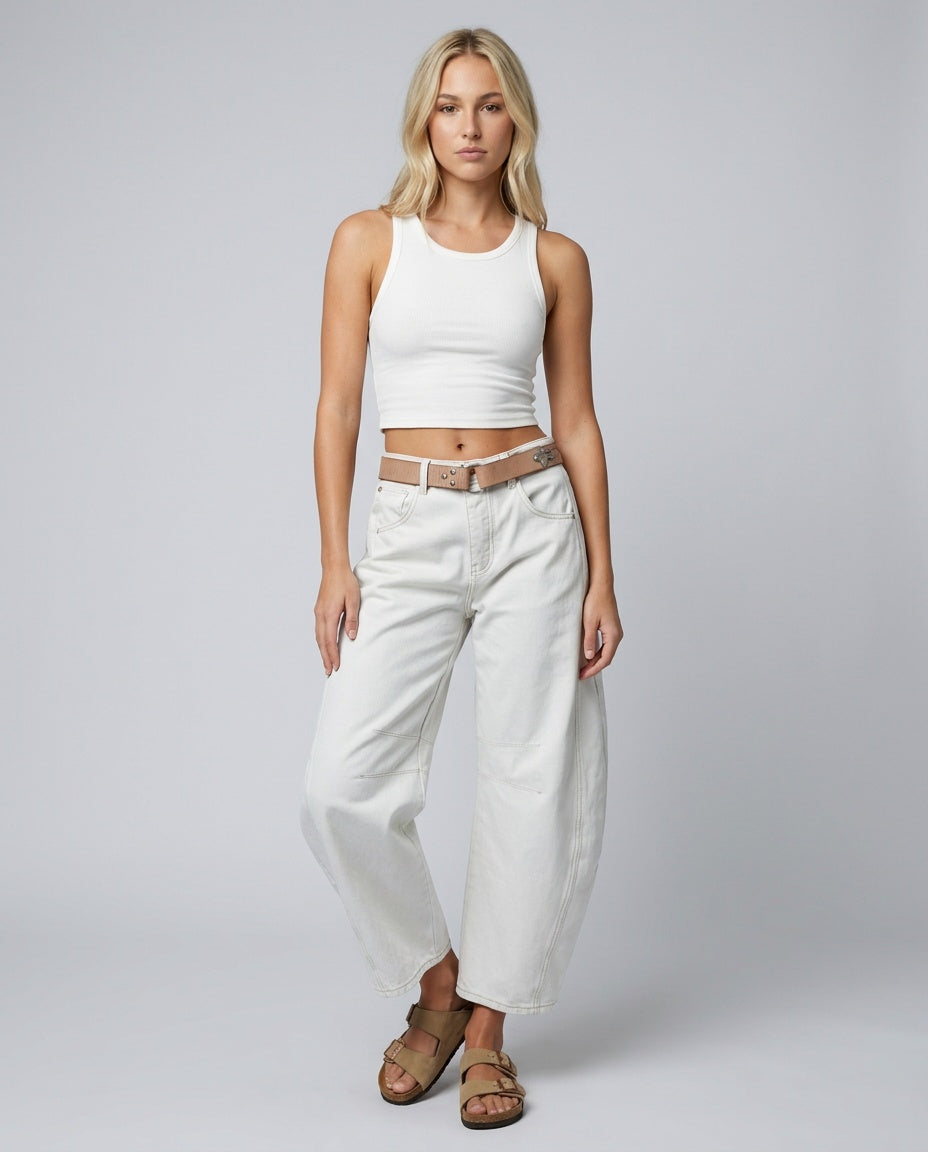 Elisa | High Waist Barrel Leg Jeans