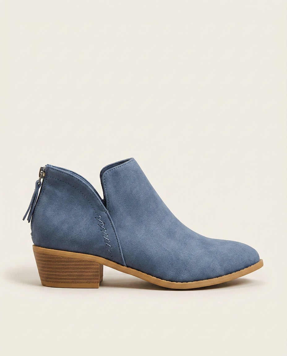 Elisa | Pointed Toe Low Block Heel Ankle Boots