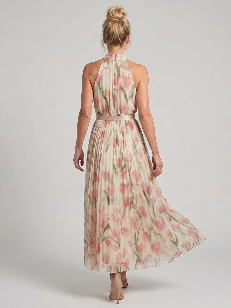 Helena | Halter Neck Floral Midi Dress