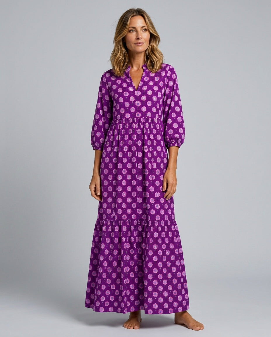 Paola | V-Neck Printed Maxi Dress