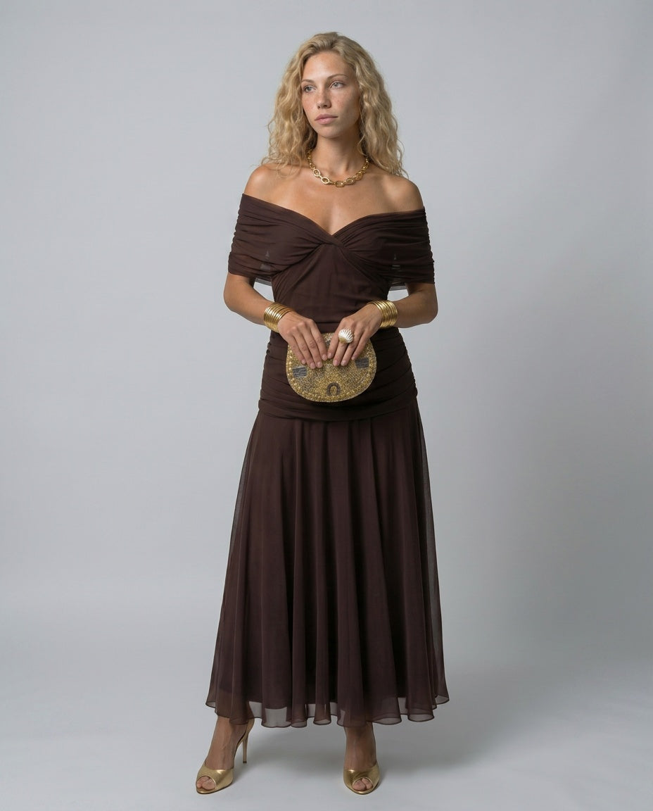 Una | Off-Shoulder Flowy Midi Dress