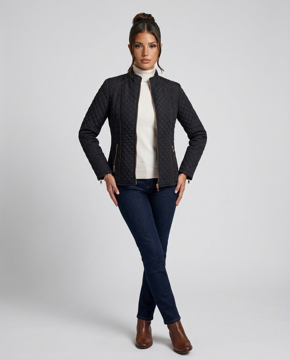 Sawyer | Diamond Quilted Stand Collar Jacket