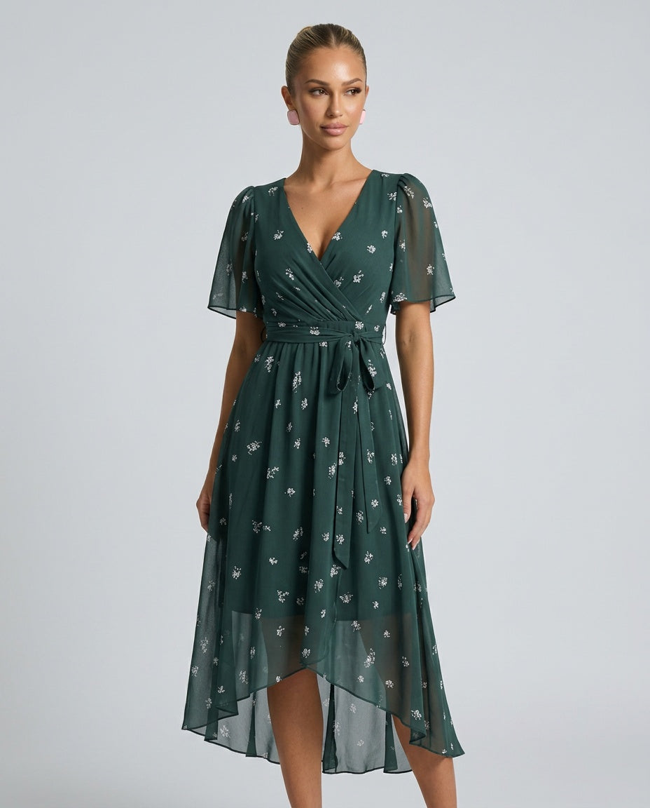 Bianca | Floral Print Midi Dress
