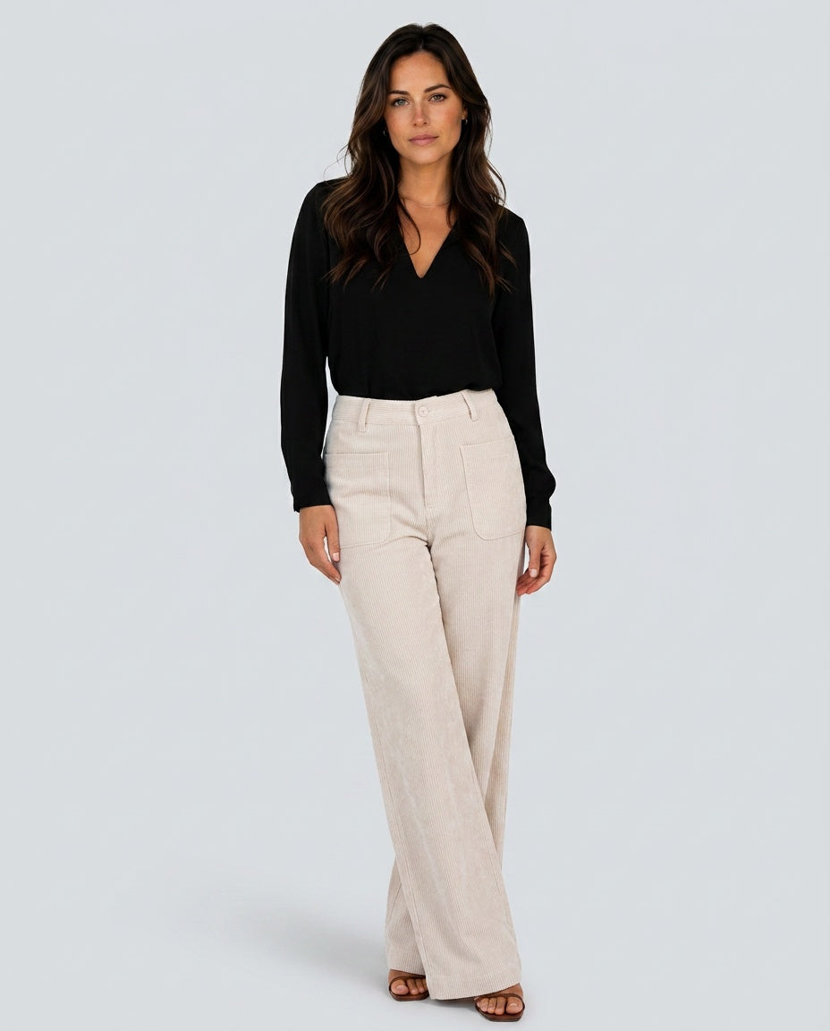 Frankie | High Waist Wide-Leg Corduroy Trousers