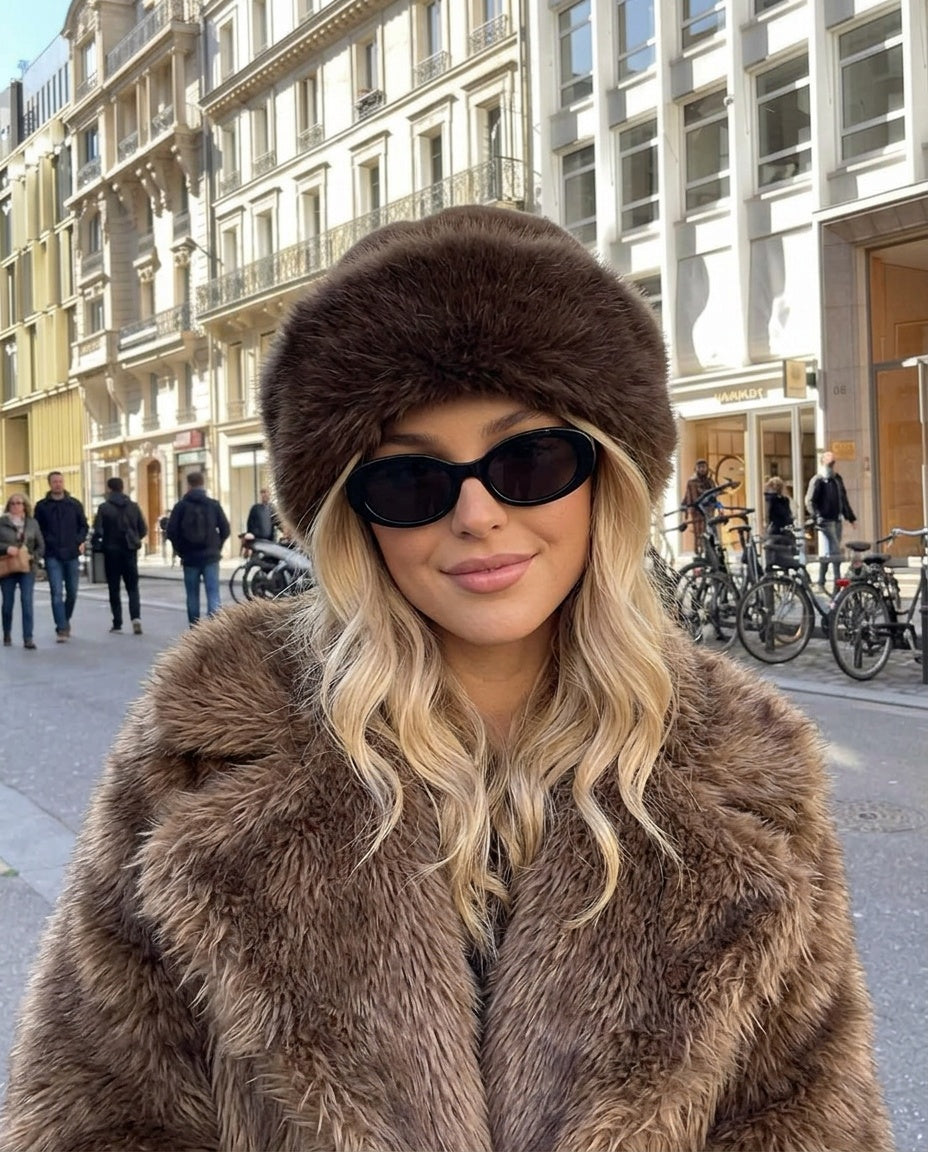 Windproof Faux Fur Beanie with Ear Coverage