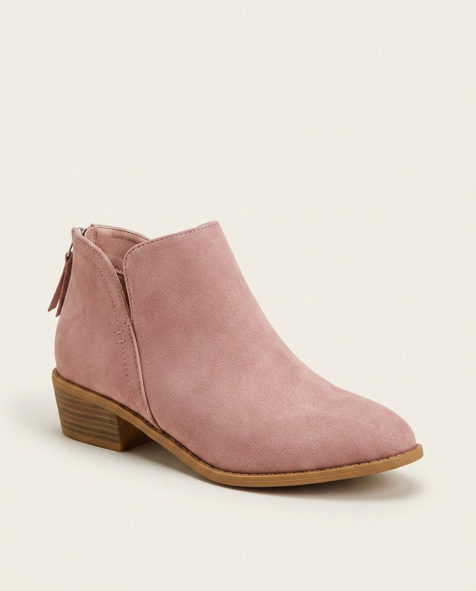 Elisa | Pointed Toe Low Block Heel Ankle Boots
