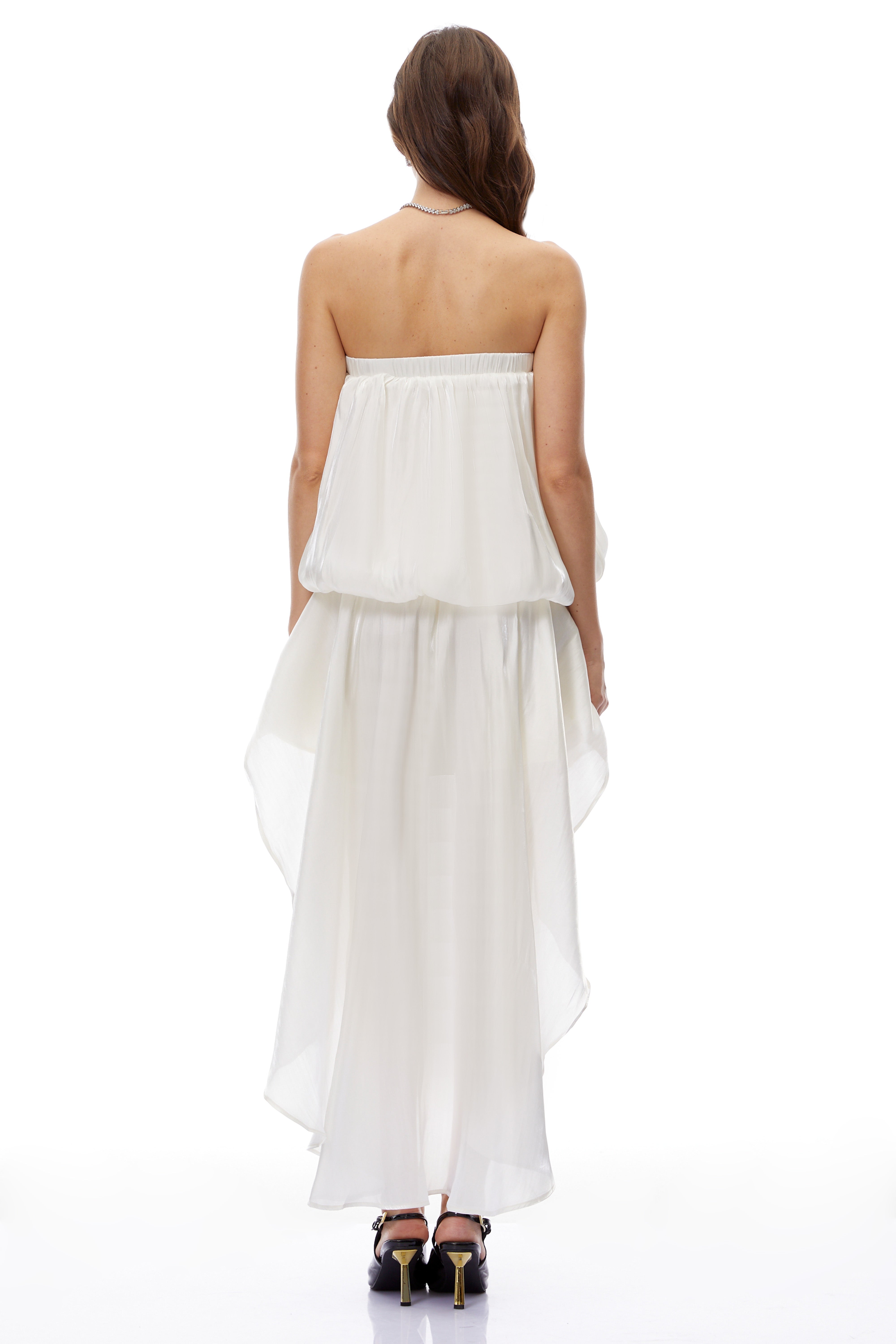 Noor | Strapless Ruched Bow Mini Dress