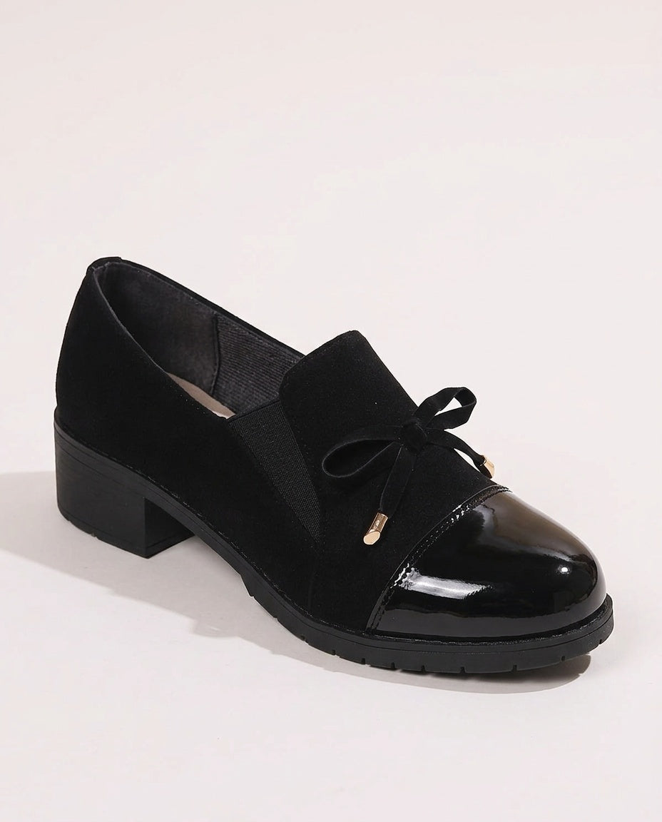 Della | Patent-Toe Block Heel Loafers