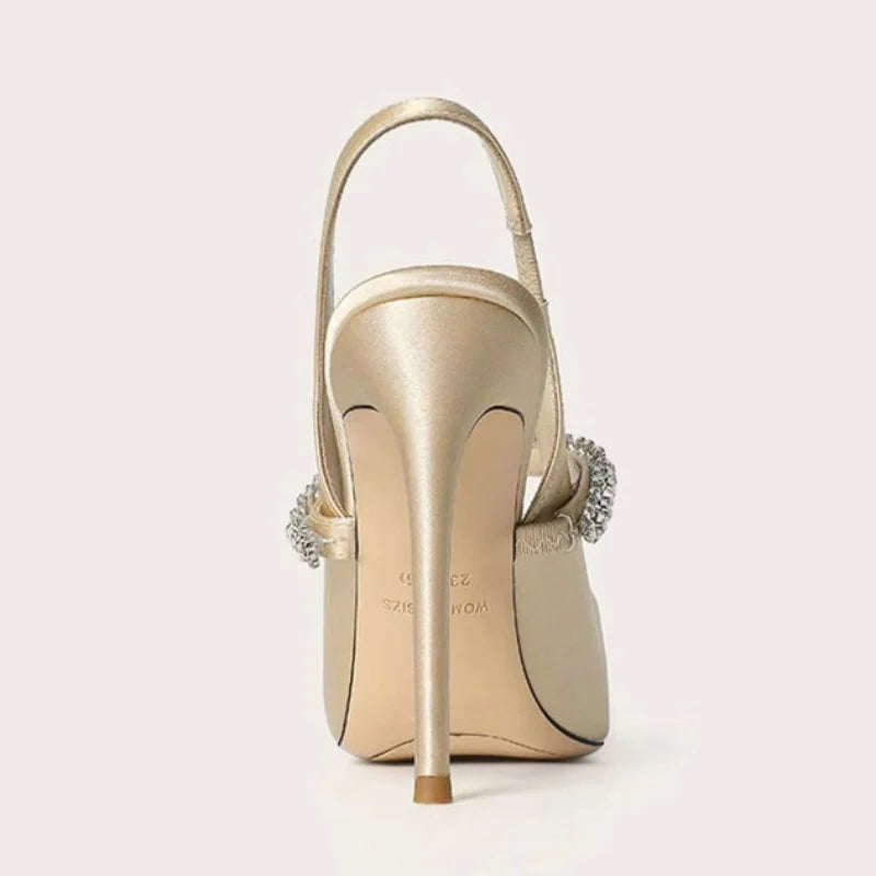 Reese | Satin-Look Pointed Toe Slingback Heels