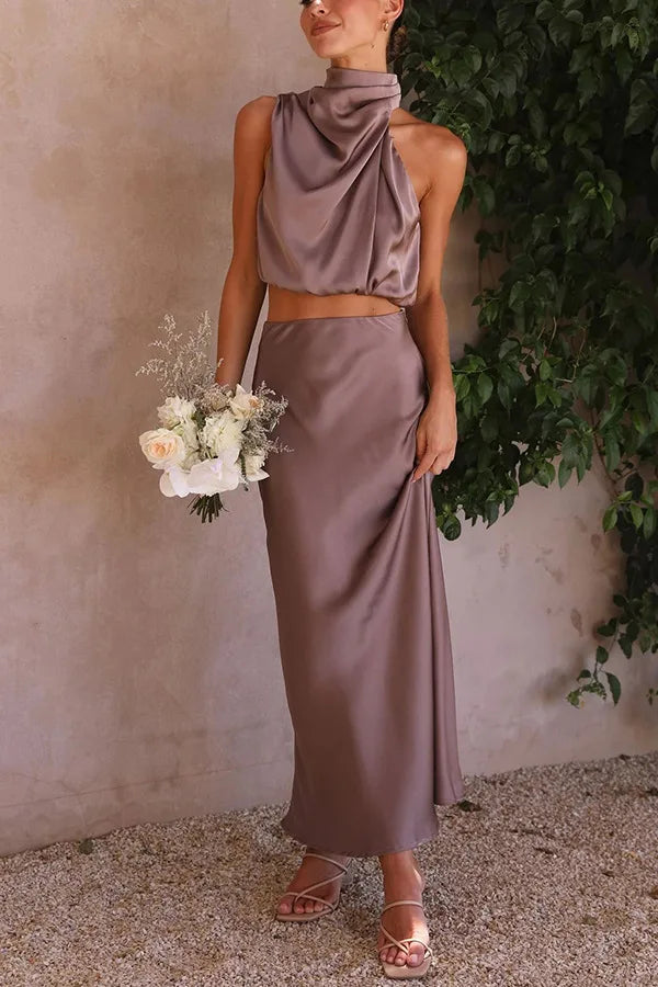 Aubrey | Draped Long Skirt Co-ord Set