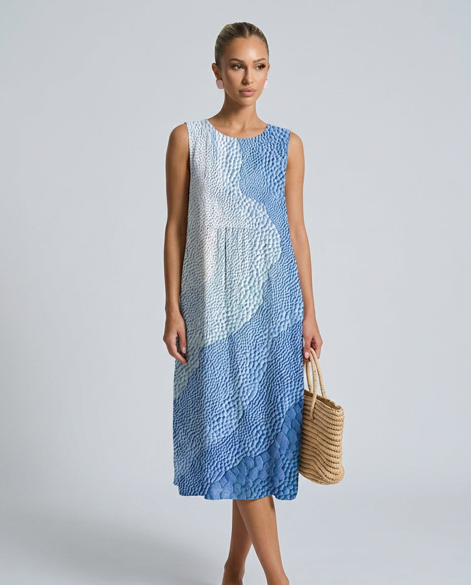 Sienna | Check Print Linen-Blend Midi Dress