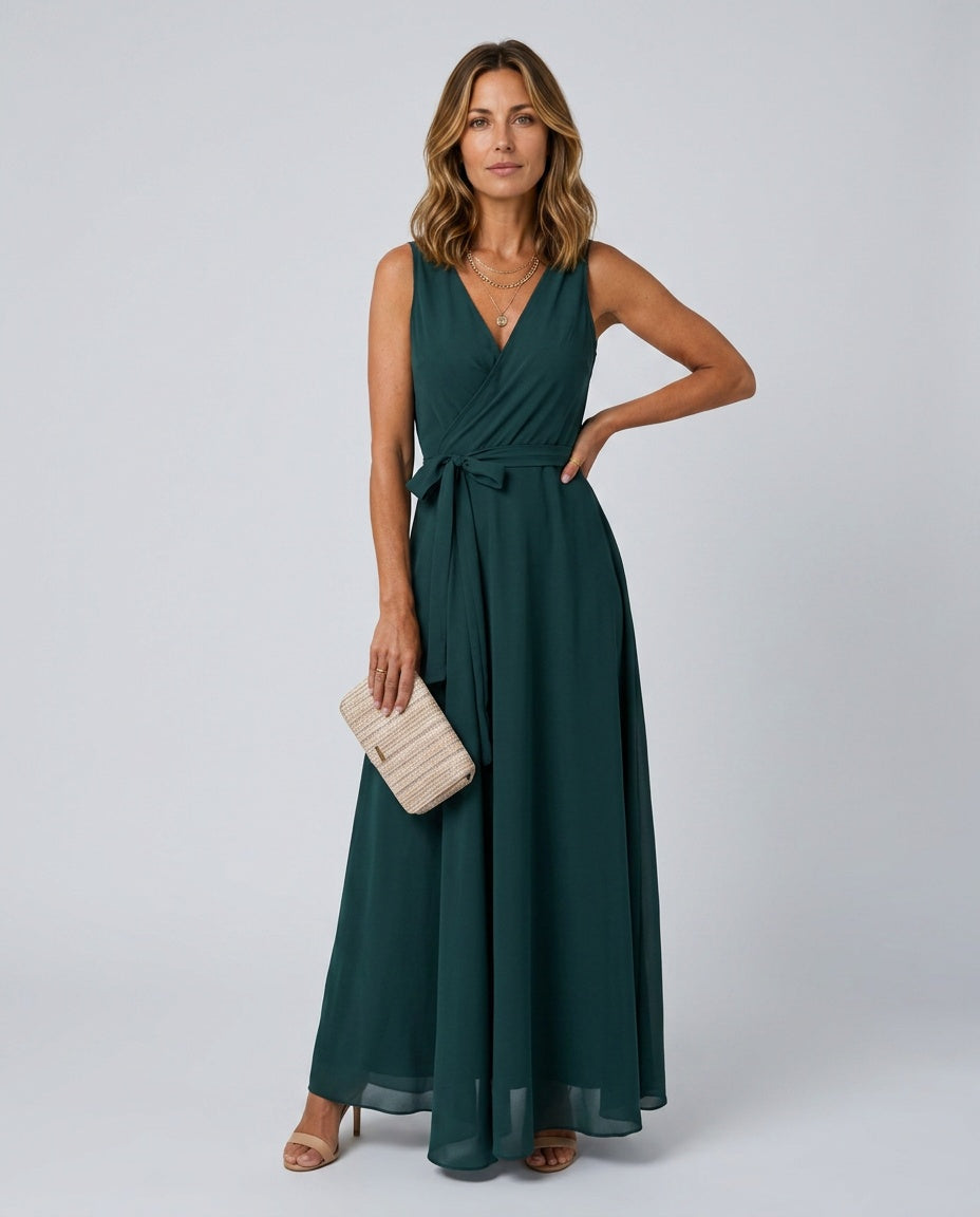 Céline | Sleeveless Wrap Maxi Dress
