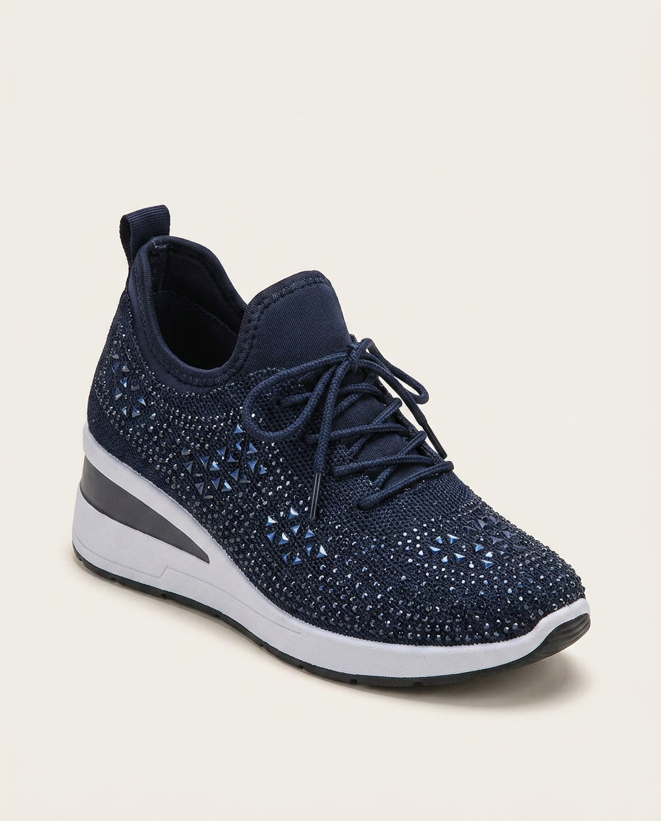 Nuria | Rhinestone Cushioned Platform Sneakers