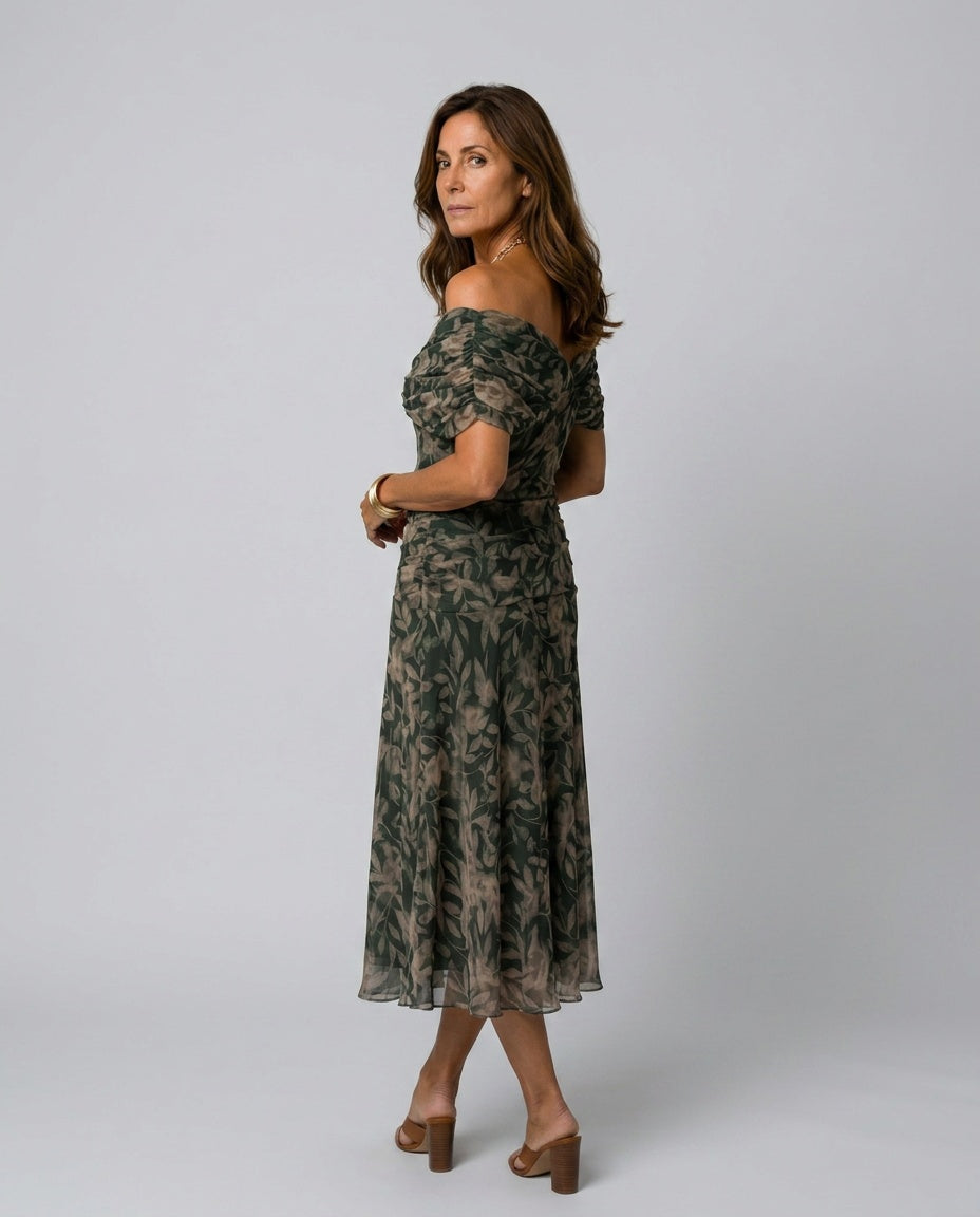 Calen | Off-Shoulder Flowy Midi Dress