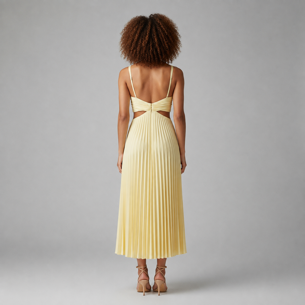 Harlow | V-Neck Pleated Midi Dress