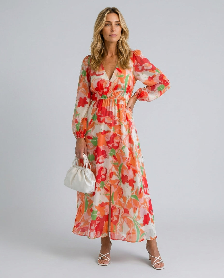 Coralie | Long Sleeve Floral Maxi Dress
