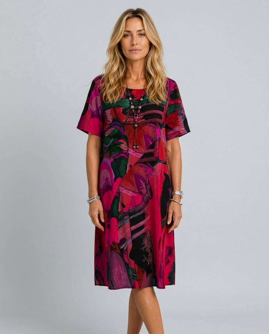 Elin | Relaxed Floral Print Midi Dress
