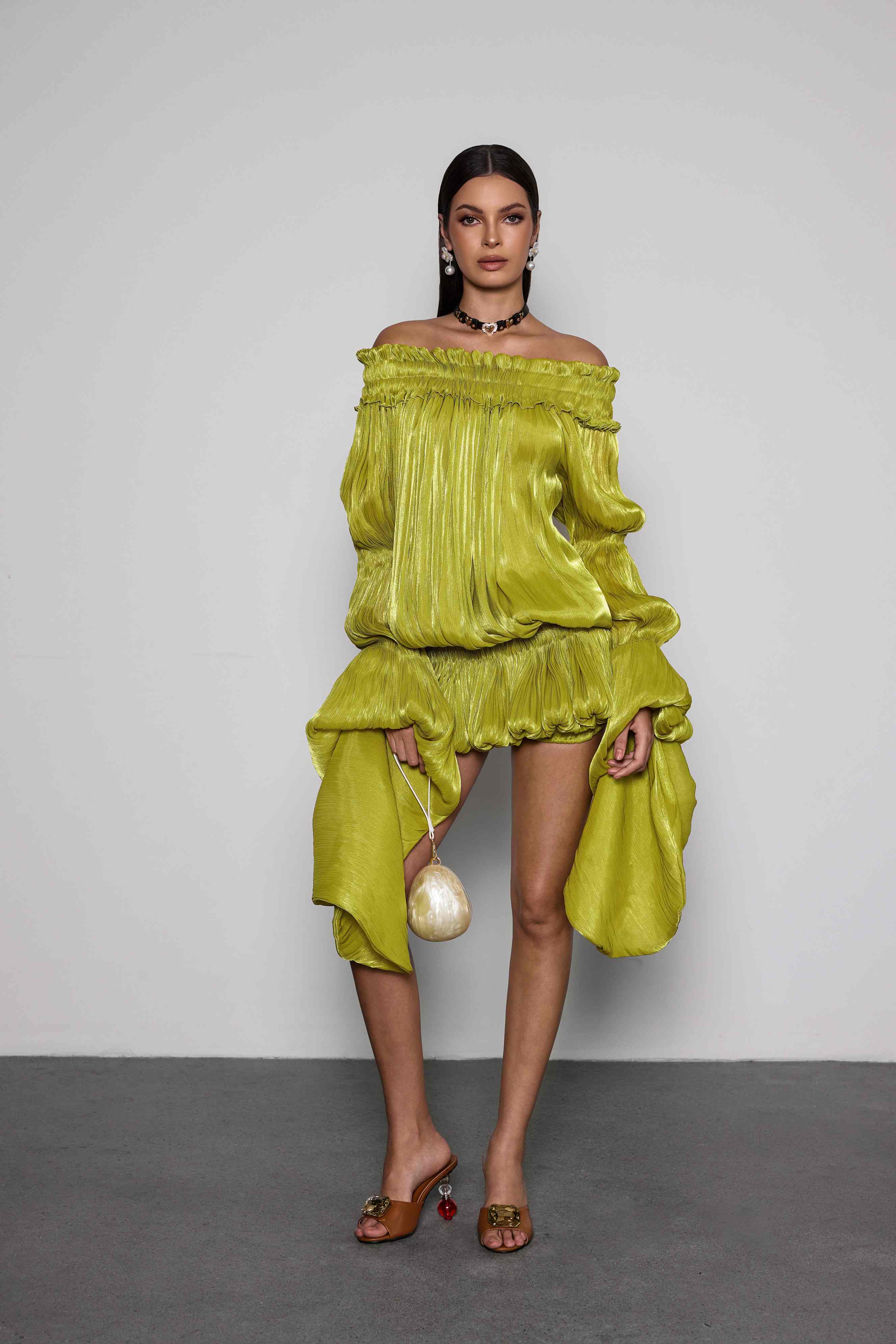 Ines | Off-Shoulder Ruched Co-ord Dress Set