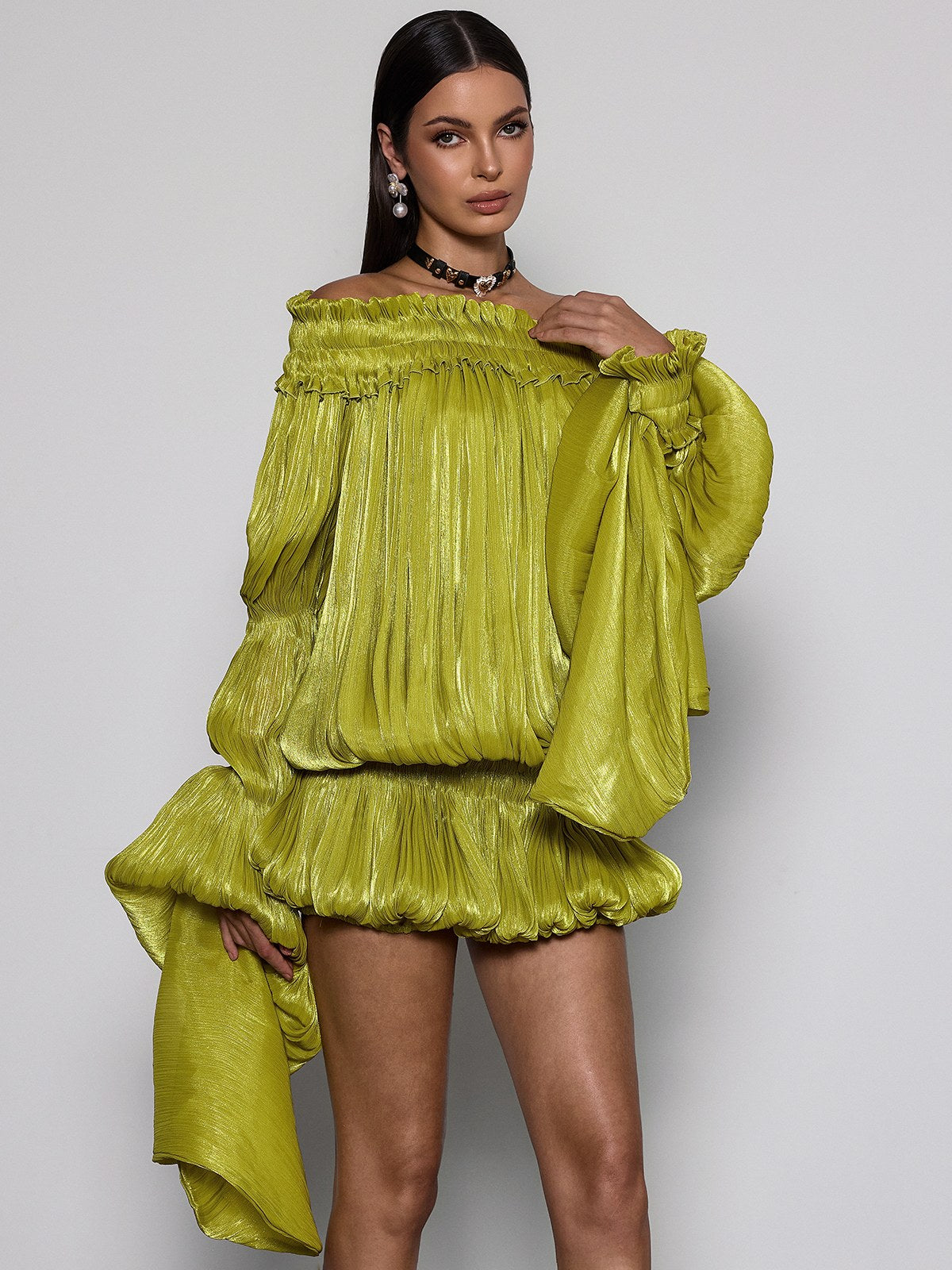 Ines | Off-Shoulder Ruched Co-ord Dress Set