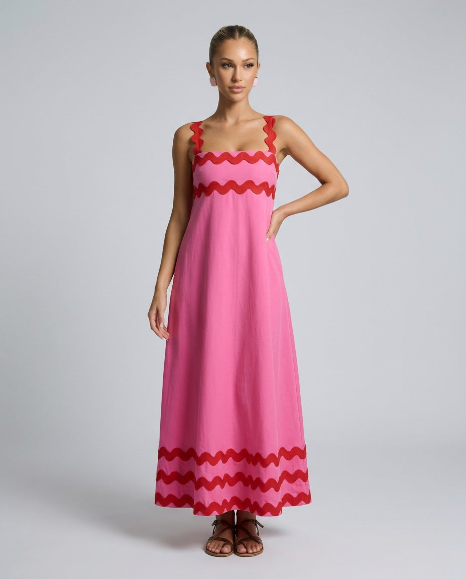 Lila | Sleeveless Wavy Hem Maxi Dress
