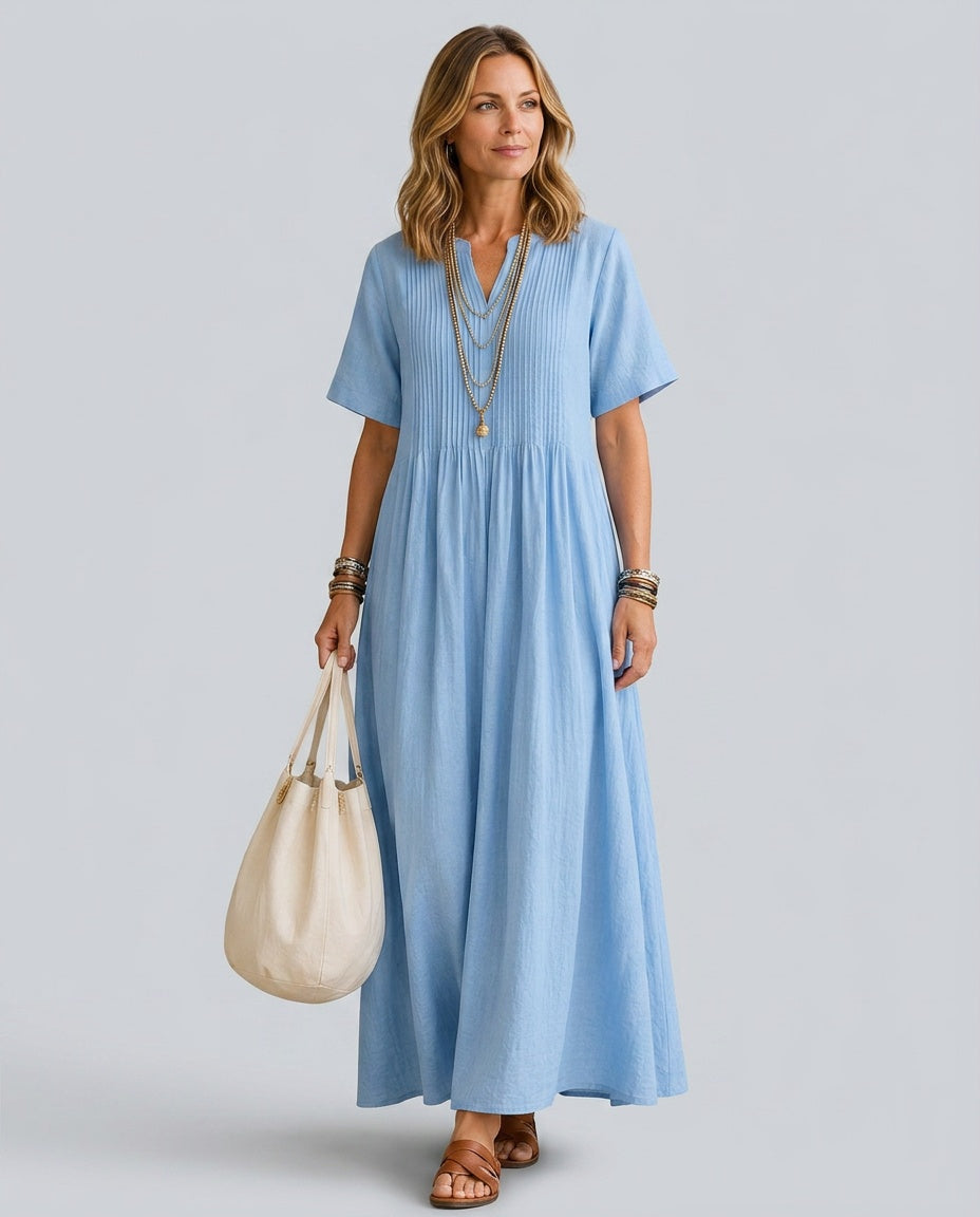 Plisse | Flowy Pleated Midi Dress
