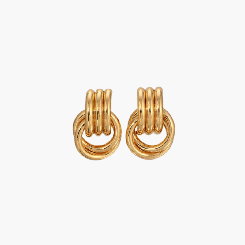 Renata | Hollow Knot Detail Hoop Earrings