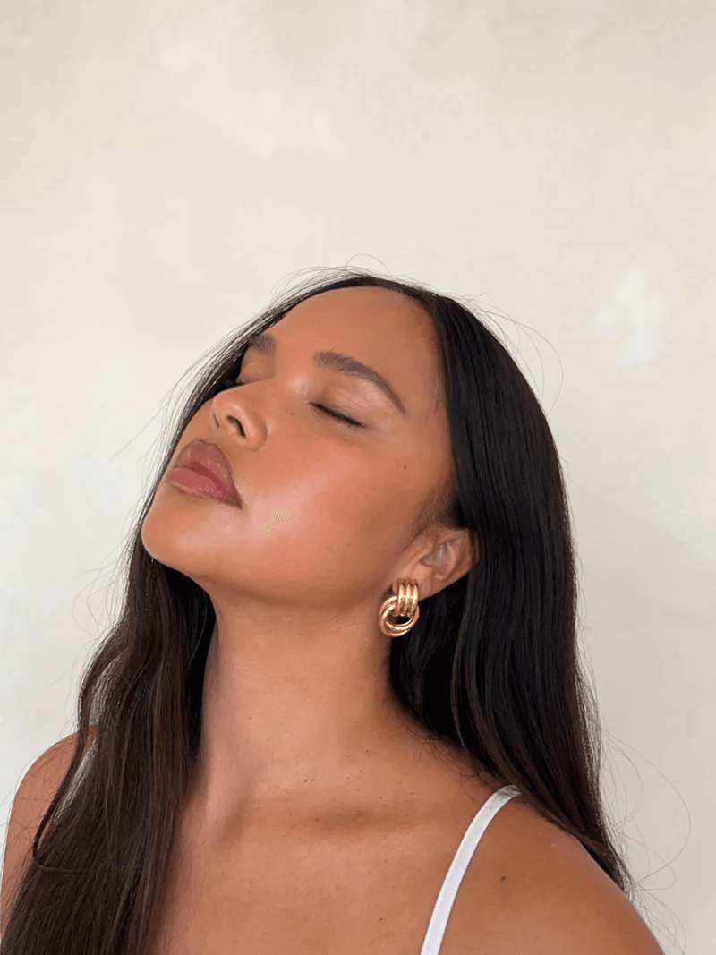 Renata | Hollow Knot Detail Hoop Earrings