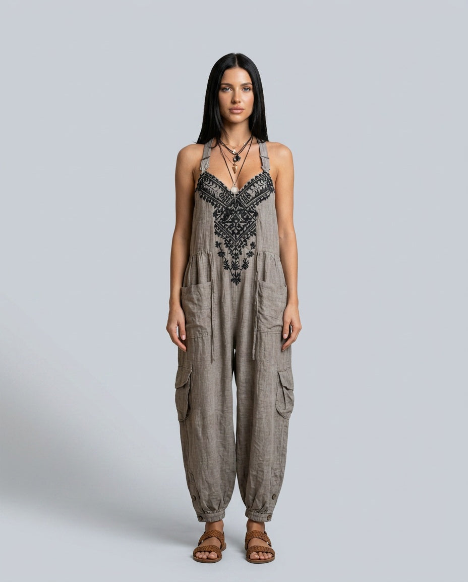 Lila | Boho Embroidered Jumpsuit