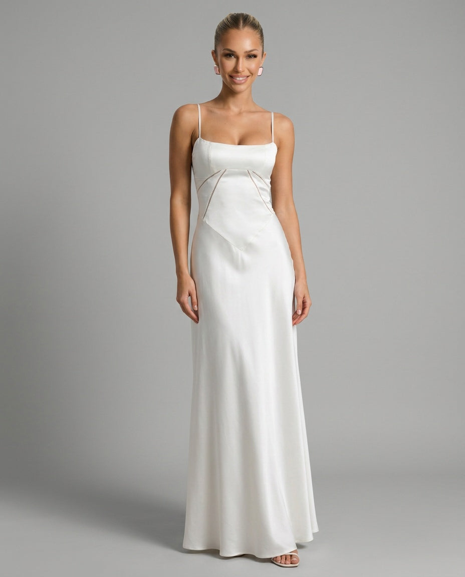 Cleo | Lace-Up Corset Maxi Dress