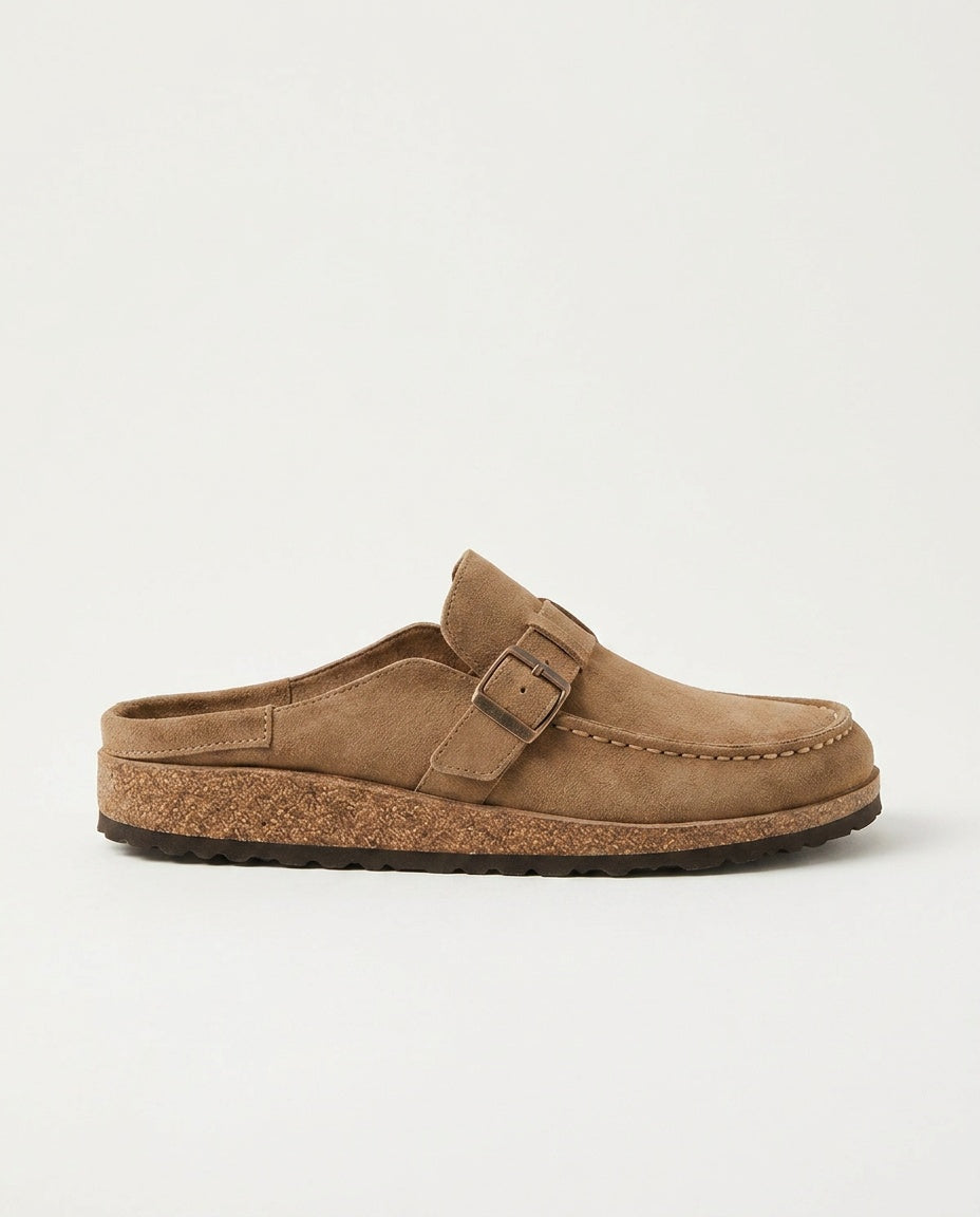 Maeve | Slip-On Buckle Detail Closed Toe Mule Clogs